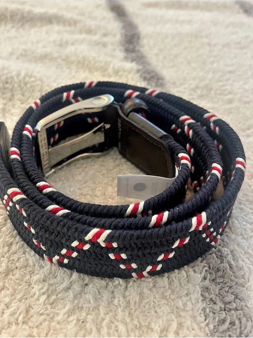 Beltology Enigma Navy/White/Red Men's Belt Like New